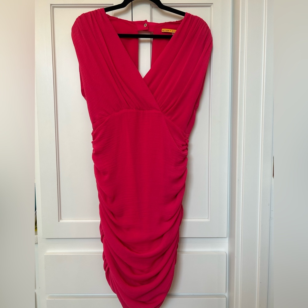 Alice & Olivia Pink Ruched dress